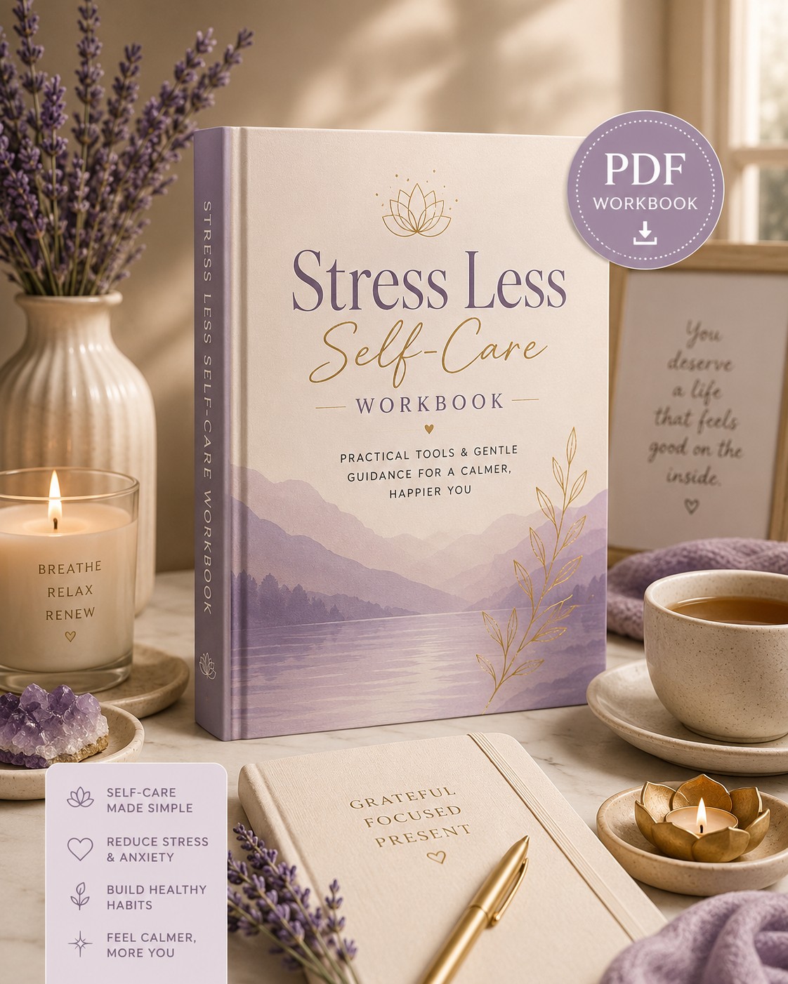 Stress Less Self-Care Workbook PDF